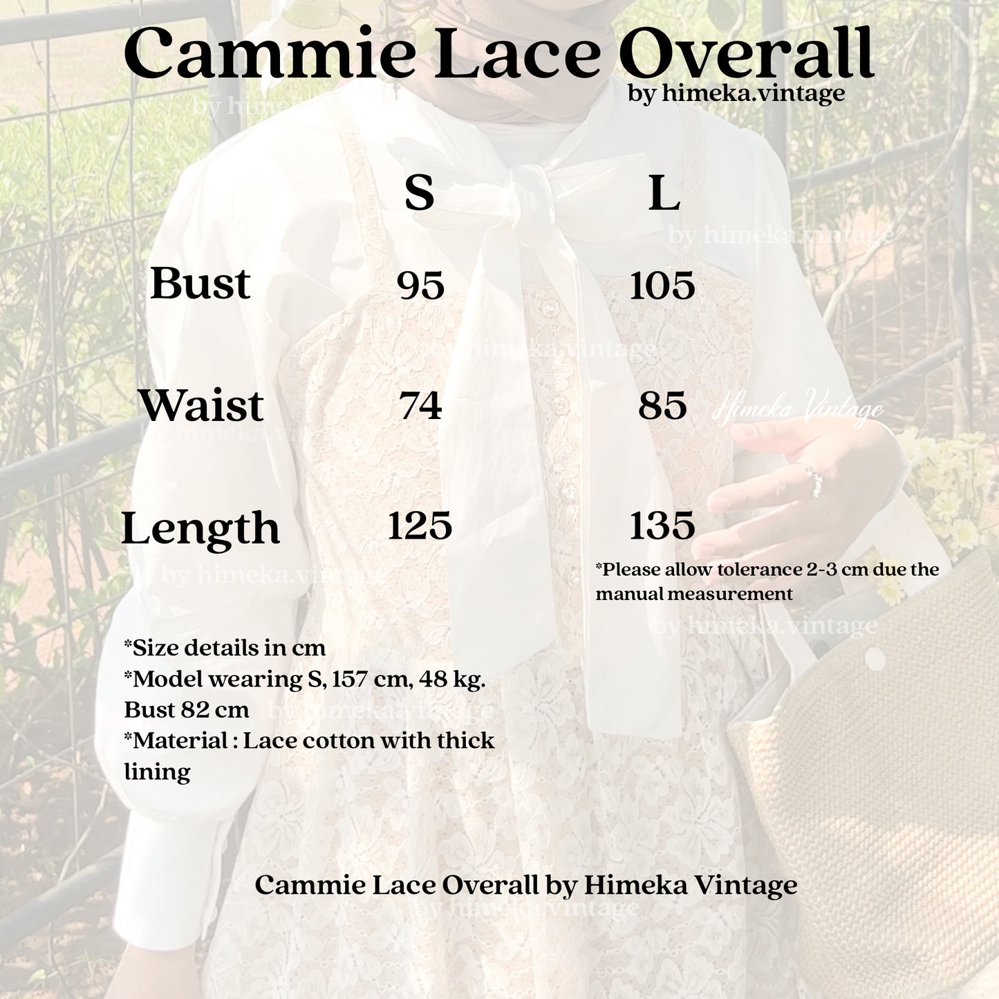 Cammie Lace Overall by Himeka Vintage Official